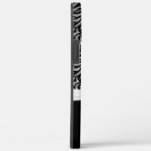 Ombre zilver Glitter Zebra Strepen Bow Monogram Case-Mate iPhone Case (Achterkant / Rechts)