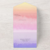 Ombre Zonsondergang Regenboog Elegante CUSTOM BAT  All In One Uitnodiging (Buitenkant)