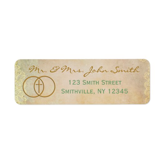 Omcirkeld kruisadreslabel (overeenkomende set) etiket (Voorkant)