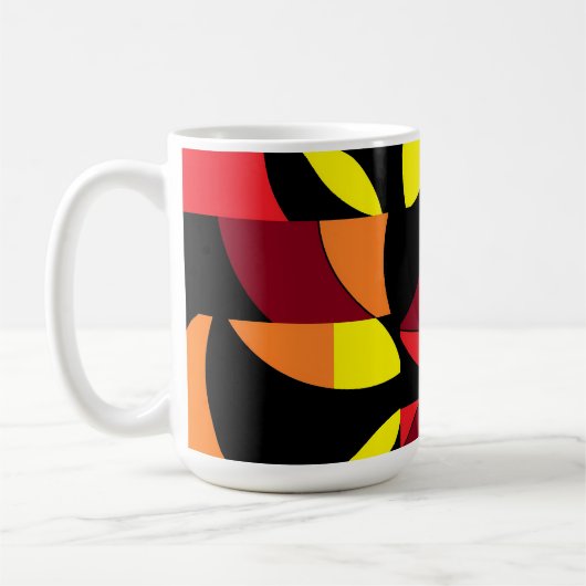 Omcirkelde bladen van het nultuur koffiemok (Links)