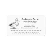 Omcirkelde datum - Boerderij Eend Eieren Witte Sti Etiket (Voorkant)