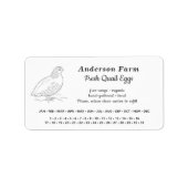 Omcirkelde datum - Boerderij kwarteleieren witte S Etiket (Voorkant)