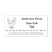 Omcirkelde datum - Boerderij Verse Eieren Karton Zelfinktende Stempel (Design)