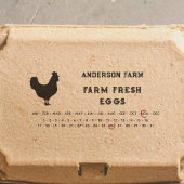Omcirkelde datum - Eieren Karton met kip Zelfinktende Stempel