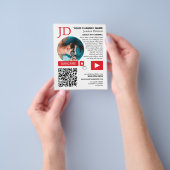 Omcirkelde foto & QR-code, YouTube - Vlogger Flyer (Hand)