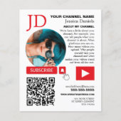 Omcirkelde foto & QR-code, YouTube - Vlogger Flyer (Voorkant)