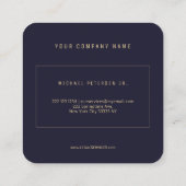 Omcirkelde monogram marine goud juridisch adviseur vierkante visitekaartje (Achterkant)