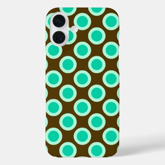Omcirkelde stippen, bruin en turkooizen Case-Mate iPhone case (Achterkant)