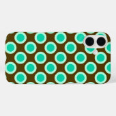 Omcirkelde stippen, bruin en turkooizen Case-Mate iPhone case (Achterkant (horizontaal))