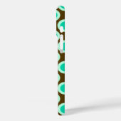 Omcirkelde stippen, bruin en turkooizen Case-Mate iPhone case (Achterkant / Links)