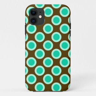 Omcirkelde stippen, bruin en turkooizen Case-Mate iPhone case