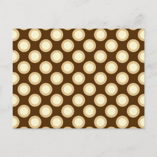 Omcirkelde stippen, chocolade, crème en tan briefkaart