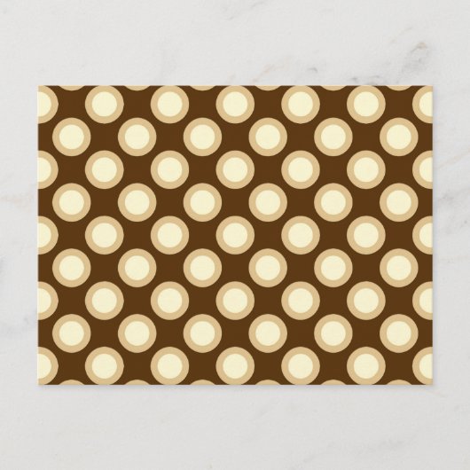 Omcirkelde stippen, chocolade, crème en tan briefkaart (Voorkant)