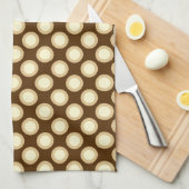 Omcirkelde stippen, chocolade, crème en tan theedoek (Quarter Fold)
