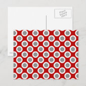 Omcirkelde stippen, diep rood en grijs briefkaart (Voorkant / Achterkant)
