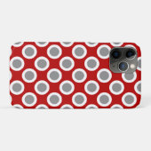 Omcirkelde stippen, diep rood en grijs Case-Mate iPhone case (Achterkant (horizontaal))