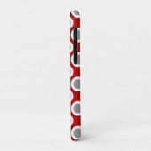 Omcirkelde stippen, diep rood en grijs Case-Mate iPhone case (Achterkant/links)