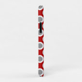 Omcirkelde stippen, diep rood en grijs Case-Mate iPhone case (Achterkant/rechts)
