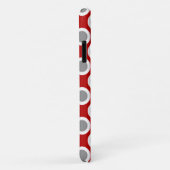 Omcirkelde stippen, diep rood en grijs Case-Mate iPhone case (Achterkant/rechts)