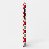 Omcirkelde stippen, diep rood en grijs Case-Mate iPhone case (Achterkant/links)