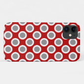 Omcirkelde stippen, diep rood en grijs Case-Mate iPhone case (Achterkant (horizontaal))