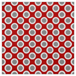 Omcirkelde stippen, diep rood en grijs stof