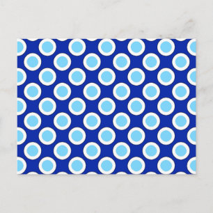 Omcirkelde stippen, kobalt blauw en wit briefkaart