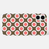 Omcirkelde stippen, taupen en koraalroze Case-Mate iPhone case (Achterkant (horizontaal))
