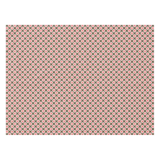 Omcirkelde stippen, taupen en koraalroze tafelkleed (Voorkant (Horizontaal))