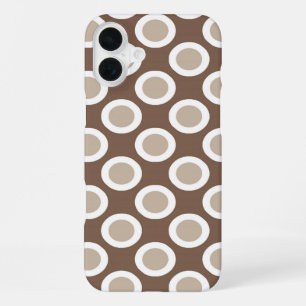 Omcirkelde stippen, taupetzout iPhone 16 plus hoesje