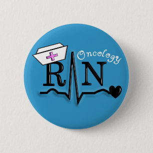 Omcology Nurse RN Gifts QRS Design Ronde Button 5,7 Cm