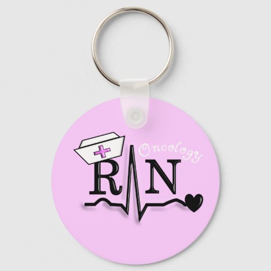 Omcology Nurse RN Gifts QRS Design Sleutelhanger (Voorkant)