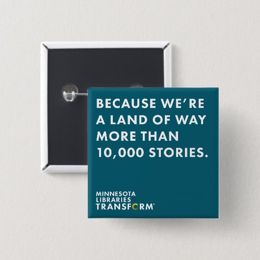 Omdat 10.000 verhalen groene Button (Voorkant /achterkant)