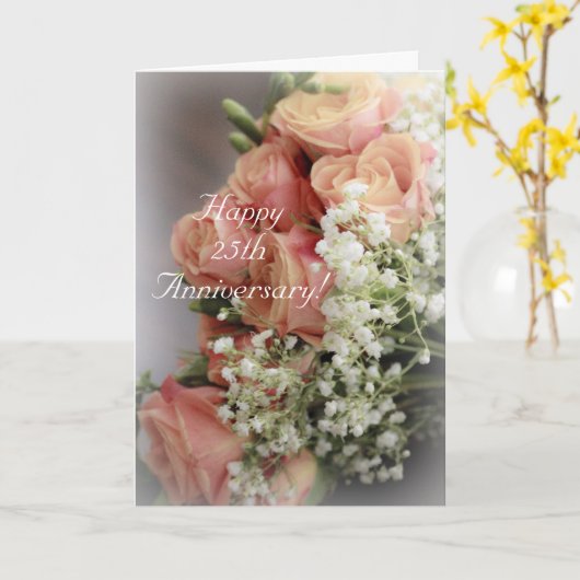 Omdat.... 25e jubileum bloemschikken kaart (Gele Bloem)