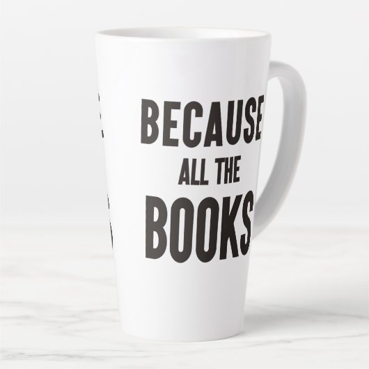 Omdat alle boeken latte mok (Rechterhoek)