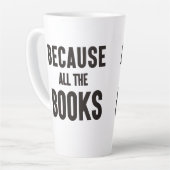 Omdat alle boeken latte mok (Linkerhoek)