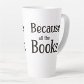 Omdat alle boeken latte mok (Rechterhoek)