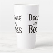 Omdat alle boeken latte mok (Voorkant)