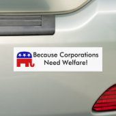 Omdat Corporations... Bumpersticker (Op auto)