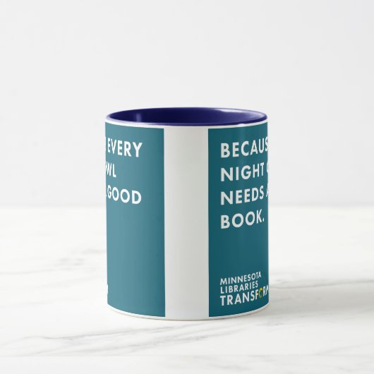 Omdat de Blauwgroen Night Owl Mok (Midden)