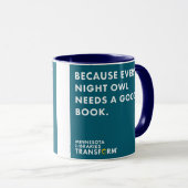 Omdat de Blauwgroen Night Owl Mok (Voorkant rechts)