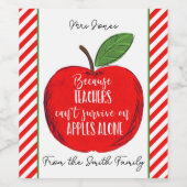 Omdat de leraar niet alleen op appels kan overleve wijn etiket (Enkel label)