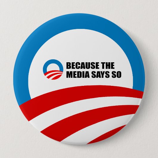 OMDAT DE MEDIA ZEGGEN ZO RONDE BUTTON 4,0 CM (Voorkant)