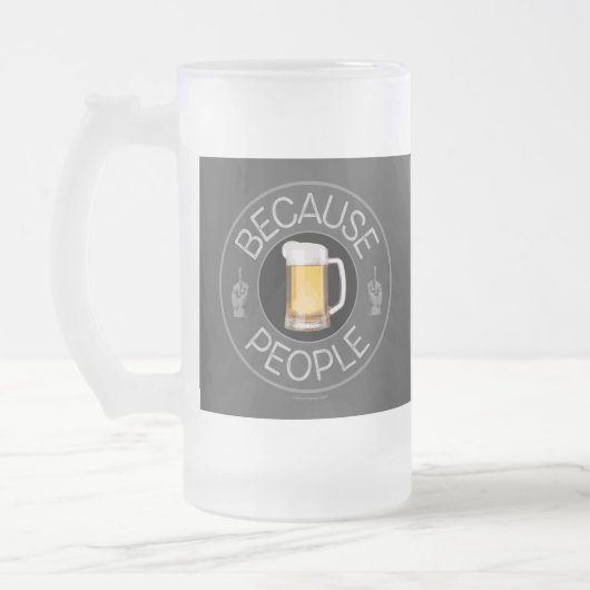 Omdat de Mok van geglazen bier door mensen (bier) (Links)