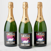 Omdat de schildpadden Geweldige schildpadden maken Sparkling Wijnetiket (Flessen)