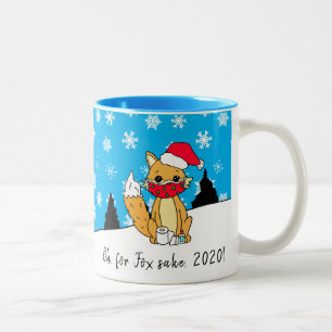 Omdat de vos het zegt, 2020, Grappig Kerstmis Tweekleurige Koffiemok