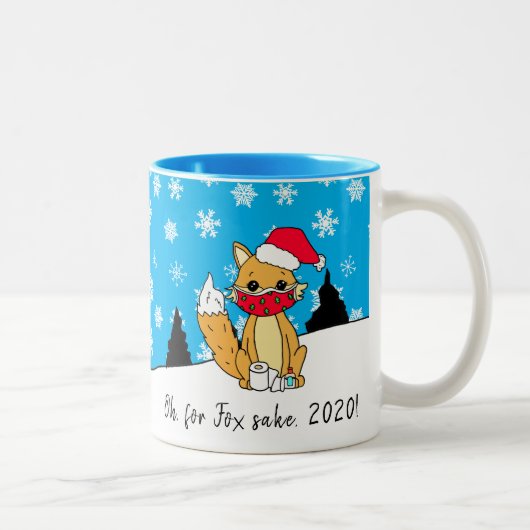 Omdat de vos het zegt, 2020, Grappig Kerstmis Tweekleurige Koffiemok (Rechts)