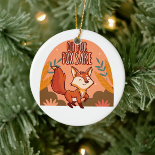 Omdat Een Vos Leuk En Grappig Rond Kussen Keramisch Ornament