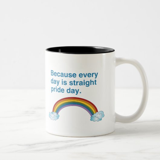 Omdat elke dag Recht Pride-dag is Tweekleurige Koffiemok (Rechts)