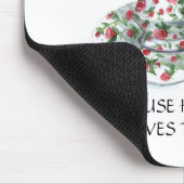 Omdat gelukkig van theeslogan houdt,  bekerrozen muismat (Hoek)